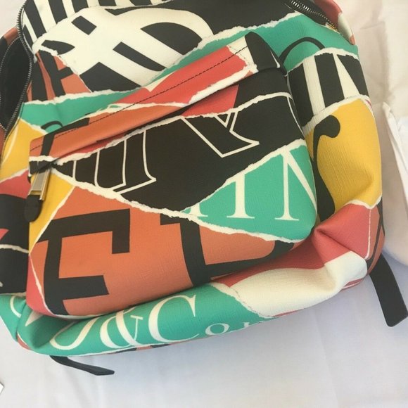 SOLD! Moschino MULTI-COLOR ECO-LEATHER XL BACKPACK FAUX - Picture 4 of 12